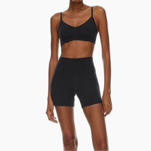 Aritzia Golden Black Mid-Rise Athletic Bike Shorts